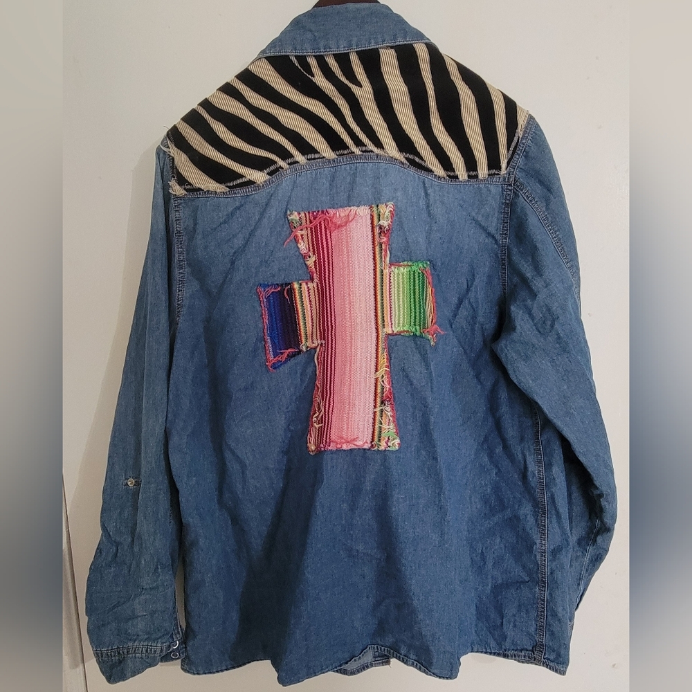 Active USA Denim Jacket with Colorful Patch